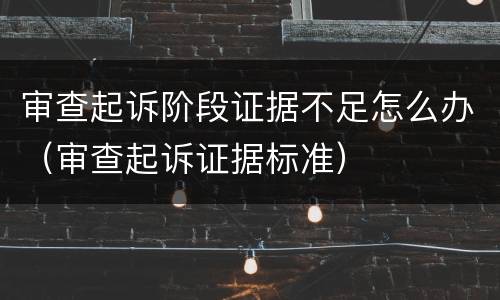 审查起诉阶段证据不足怎么办（审查起诉证据标准）
