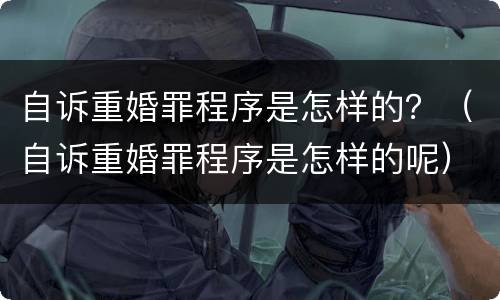 自诉重婚罪程序是怎样的？（自诉重婚罪程序是怎样的呢）