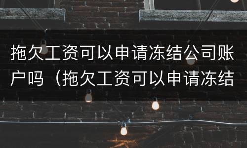 拖欠工资可以申请冻结公司账户吗（拖欠工资可以申请冻结公司账户吗怎么办）