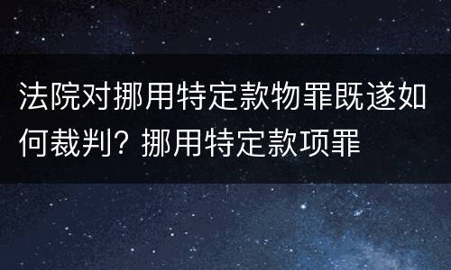 法院对挪用特定款物罪既遂如何裁判? 挪用特定款项罪