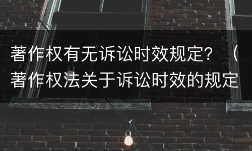 著作权有无诉讼时效规定？（著作权法关于诉讼时效的规定）