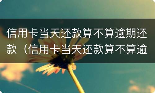 信用卡当天还款算不算逾期还款（信用卡当天还款算不算逾期还款时间）