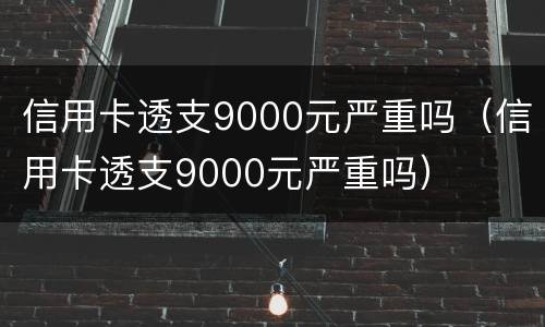 信用卡透支9000元严重吗（信用卡透支9000元严重吗）