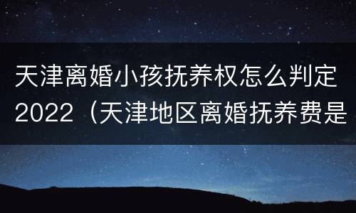 天津离婚小孩抚养权怎么判定2022（天津地区离婚抚养费是多少）