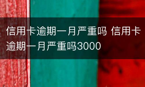 信用卡逾期一月严重吗 信用卡逾期一月严重吗3000