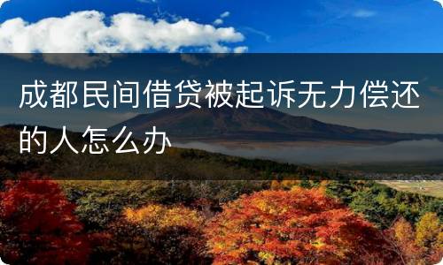 成都民间借贷被起诉无力偿还的人怎么办