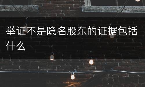 举证不是隐名股东的证据包括什么