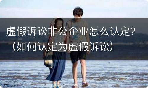 虚假诉讼非公企业怎么认定？（如何认定为虚假诉讼）