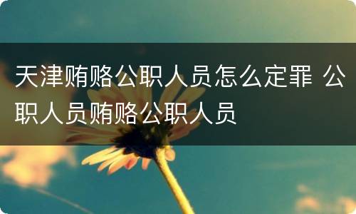 天津贿赂公职人员怎么定罪 公职人员贿赂公职人员
