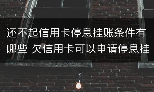 还不起信用卡停息挂账条件有哪些 欠信用卡可以申请停息挂账吗