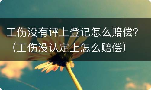 工伤没有评上登记怎么赔偿？（工伤没认定上怎么赔偿）