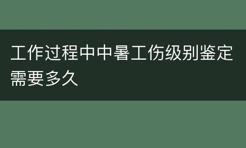 工作过程中中暑工伤级别鉴定需要多久