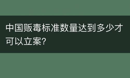 中国贩毒标准数量达到多少才可以立案？
