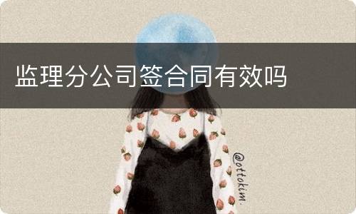 监理分公司签合同有效吗