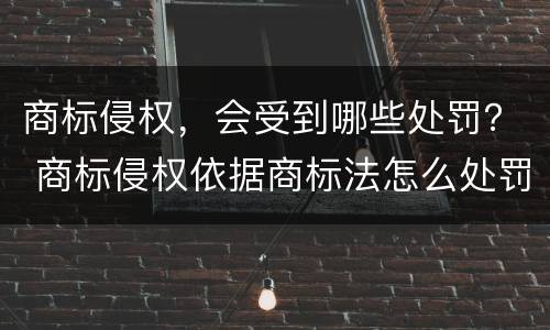 商标侵权，会受到哪些处罚？ 商标侵权依据商标法怎么处罚