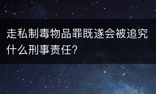 走私制毒物品罪既遂会被追究什么刑事责任?