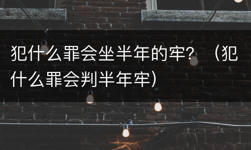 犯什么罪会坐半年的牢？（犯什么罪会判半年牢）