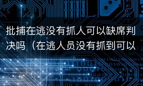 批捕在逃没有抓人可以缺席判决吗（在逃人员没有抓到可以判刑吗）