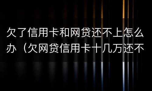 欠了信用卡和网贷还不上怎么办（欠网贷信用卡十几万还不上怎么办）