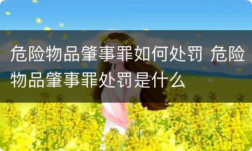 危险物品肇事罪如何处罚 危险物品肇事罪处罚是什么