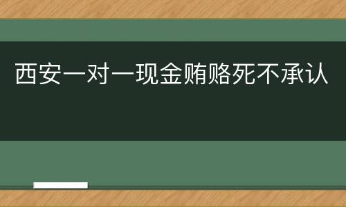 西安一对一现金贿赂死不承认