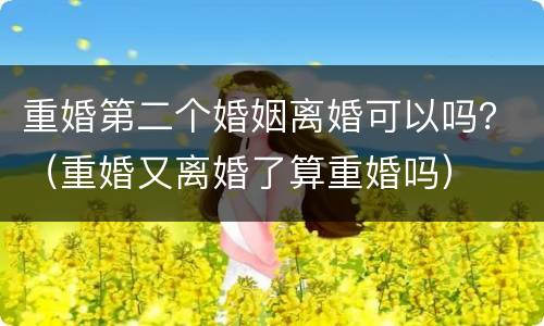 重婚第二个婚姻离婚可以吗？（重婚又离婚了算重婚吗）