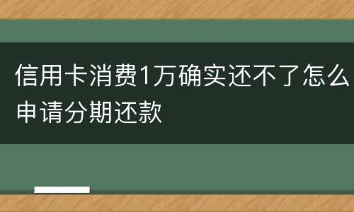 信用卡消费1万确实还不了怎么申请分期还款