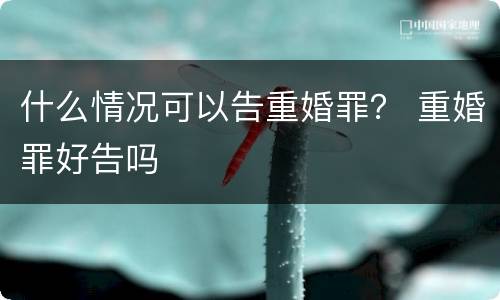 什么情况可以告重婚罪？ 重婚罪好告吗
