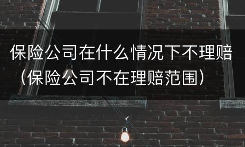 保险公司在什么情况下不理赔（保险公司不在理赔范围）