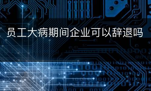 员工大病期间企业可以辞退吗