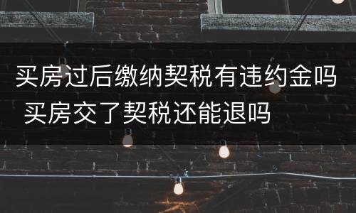 买房过后缴纳契税有违约金吗 买房交了契税还能退吗