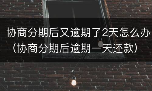 协商分期后又逾期了2天怎么办（协商分期后逾期一天还款）