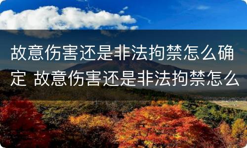 故意伤害还是非法拘禁怎么确定 故意伤害还是非法拘禁怎么确定罪