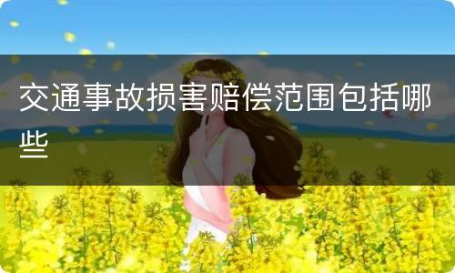交通事故损害赔偿范围包括哪些