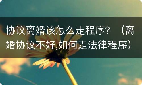 协议离婚该怎么走程序？（离婚协议不好,如何走法律程序）