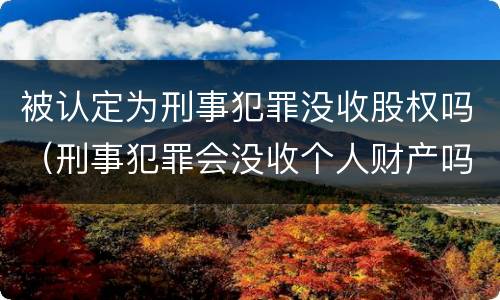 被认定为刑事犯罪没收股权吗（刑事犯罪会没收个人财产吗）