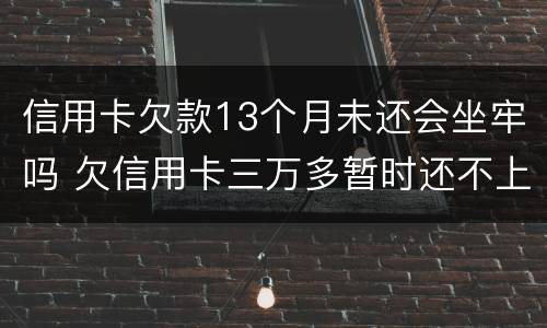 信用卡欠款13个月未还会坐牢吗 欠信用卡三万多暂时还不上会坐牢吗?