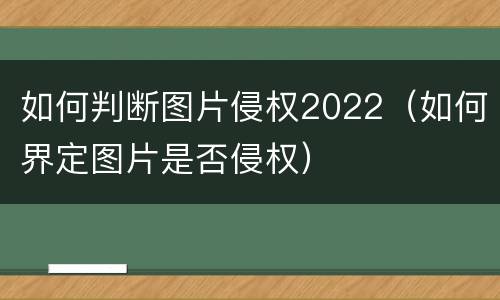 如何判断图片侵权2022（如何界定图片是否侵权）