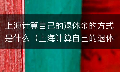 上海计算自己的退休金的方式是什么（上海计算自己的退休金的方式是什么意思）