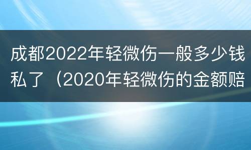 成都2022年轻微伤一般多少钱私了（2020年轻微伤的金额赔偿标准）