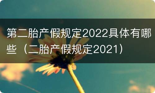 第二胎产假规定2022具体有哪些（二胎产假规定2021）
