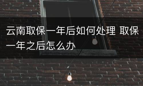 云南取保一年后如何处理 取保一年之后怎么办