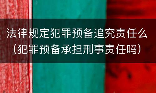 法律规定犯罪预备追究责任么（犯罪预备承担刑事责任吗）