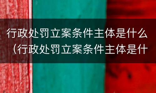 行政处罚立案条件主体是什么（行政处罚立案条件主体是什么）