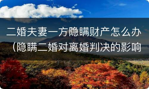 二婚夫妻一方隐瞒财产怎么办（隐瞒二婚对离婚判决的影响）