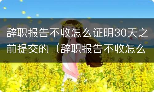 辞职报告不收怎么证明30天之前提交的（辞职报告不收怎么证明30天之前提交的资料）
