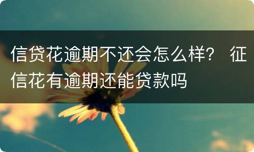 信贷花逾期不还会怎么样？ 征信花有逾期还能贷款吗