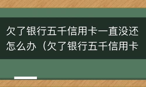 欠了银行五千信用卡一直没还怎么办（欠了银行五千信用卡一直没还怎么办理）