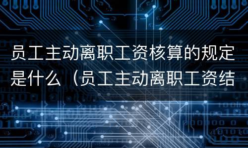 员工主动离职工资核算的规定是什么（员工主动离职工资结算规定）