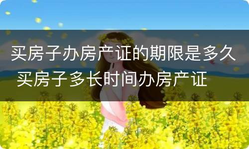 买房子办房产证的期限是多久 买房子多长时间办房产证